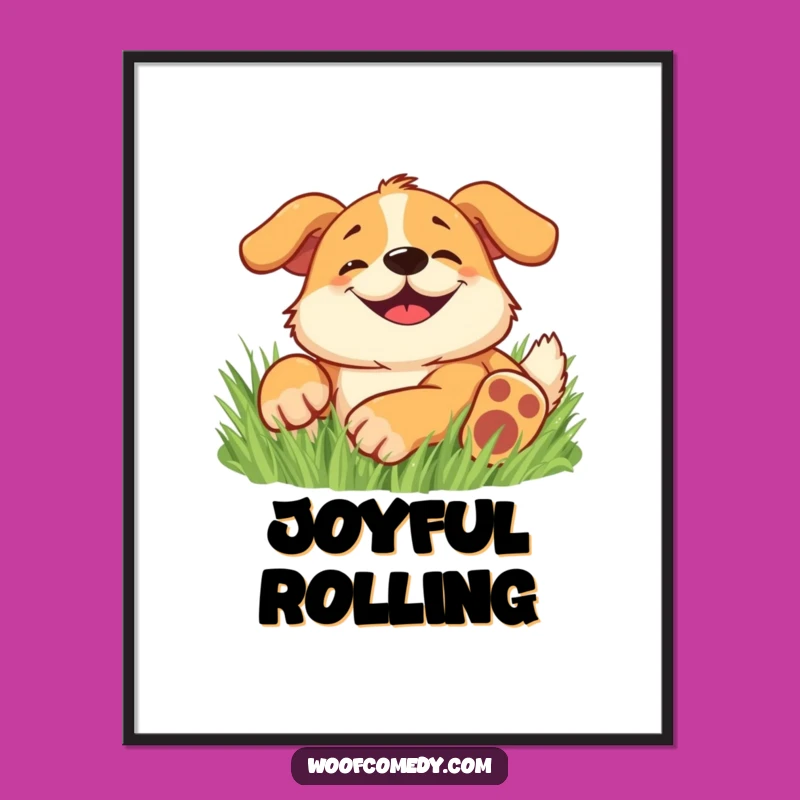 Funny Happy Dog Poster: Bring Unbridled Joy to Your Walls with This Hilarious Art!
