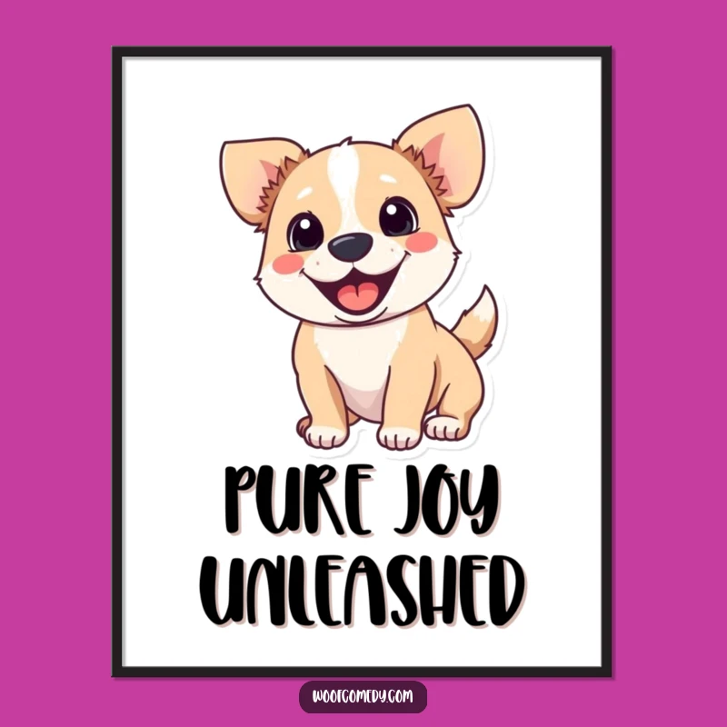 Funny Excited Dog Poster: Wall Art for Joyful Spaces