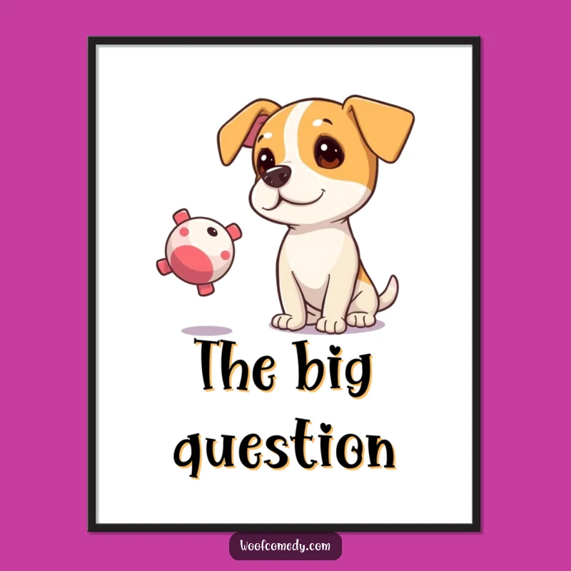 Funny Curious Dog Poster: Bring Intriguing Humor to Your Walls with This Hilarious Art!