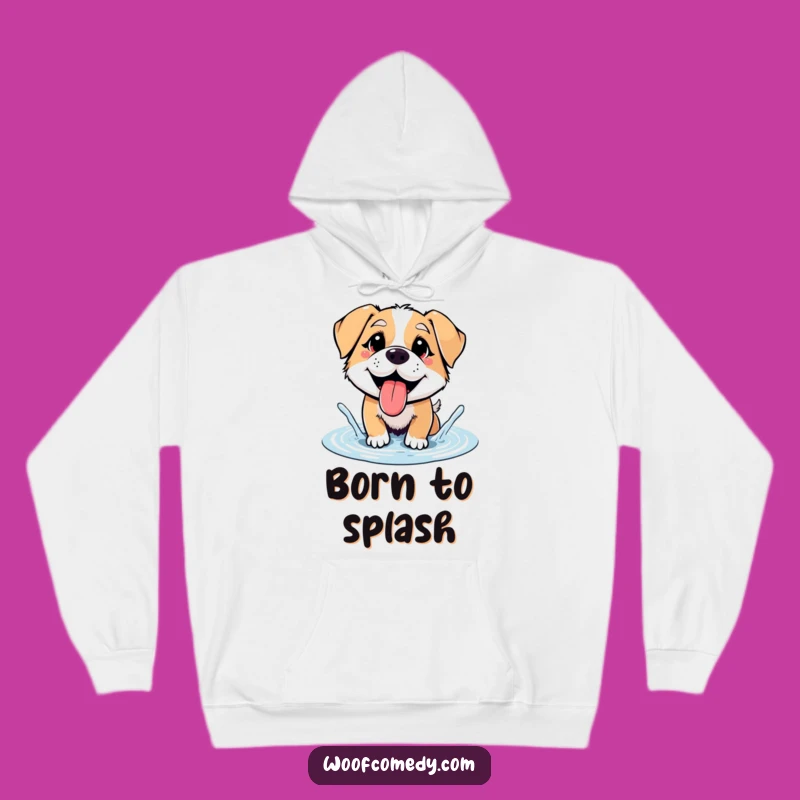 Funny Splashing Dog Hoodie - Cozy & Cheerful Panting Pooch Wear