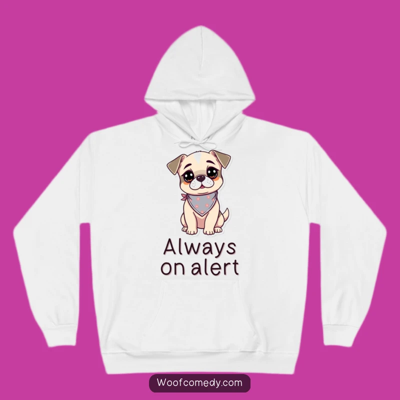 Funny Kawaii Dog Hoodie: Cozy Comfort with Curious Bandana Pup Design