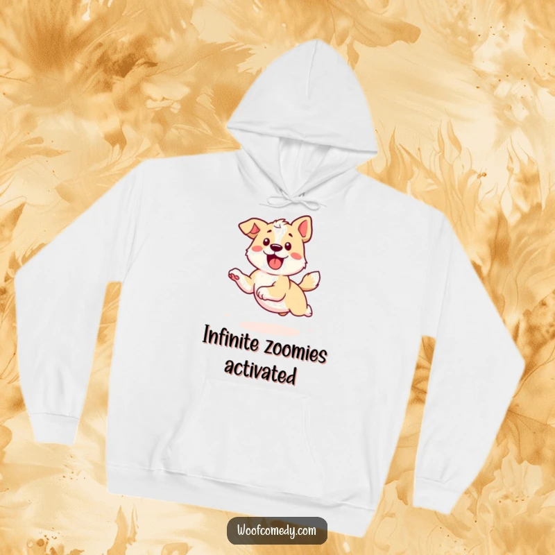 Funny Kawaii Dog Hoodie: A depiction of pure canine joy as a kawaii dog spins, chasing its own tail.