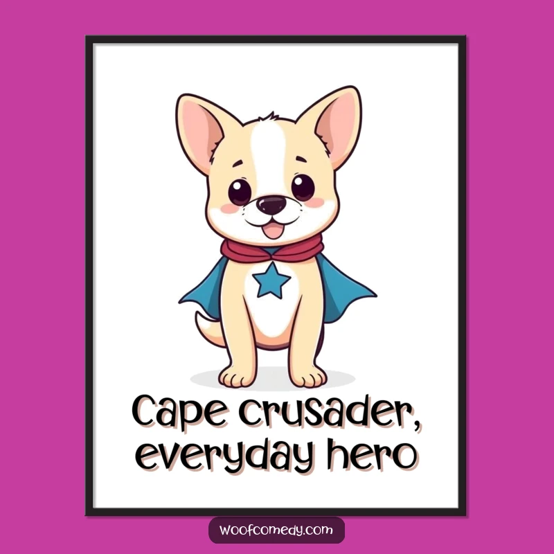 Free Printable Superhero Dog Wall Art - Funny Dog Art Downloadable Decor