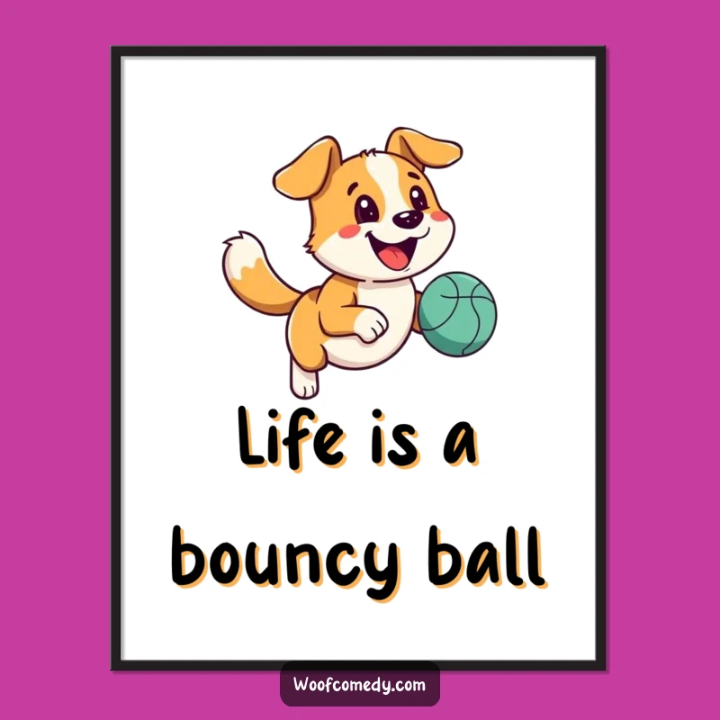 Free Printable Happy Dog Wall Art: Running Fun, Wagging Tail Decor