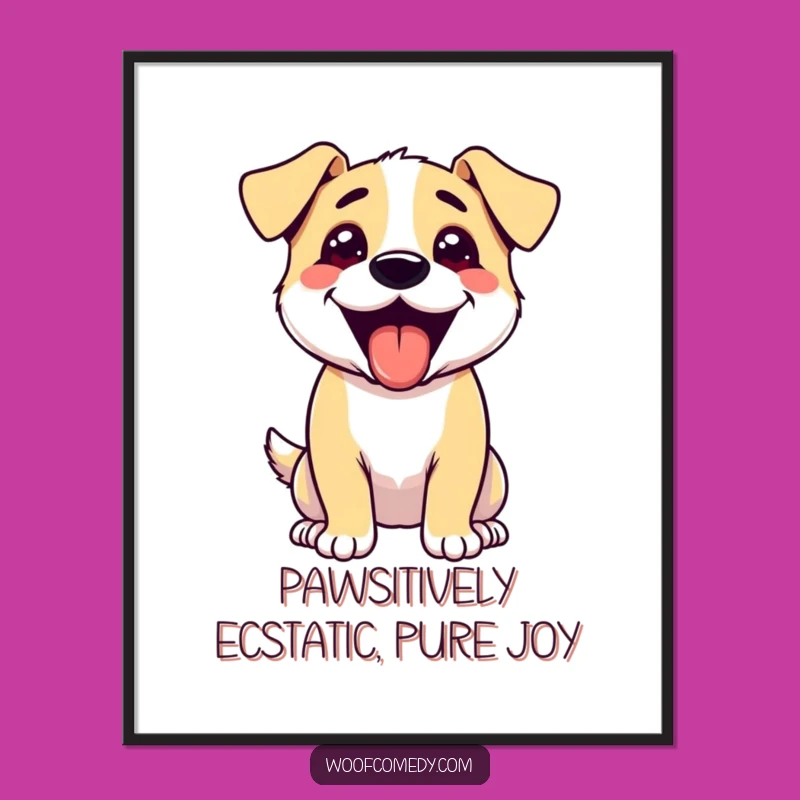 Free Printable Wall Art: Excited Dog's Happy Panting Face, Funny Downloadable Dog Art!