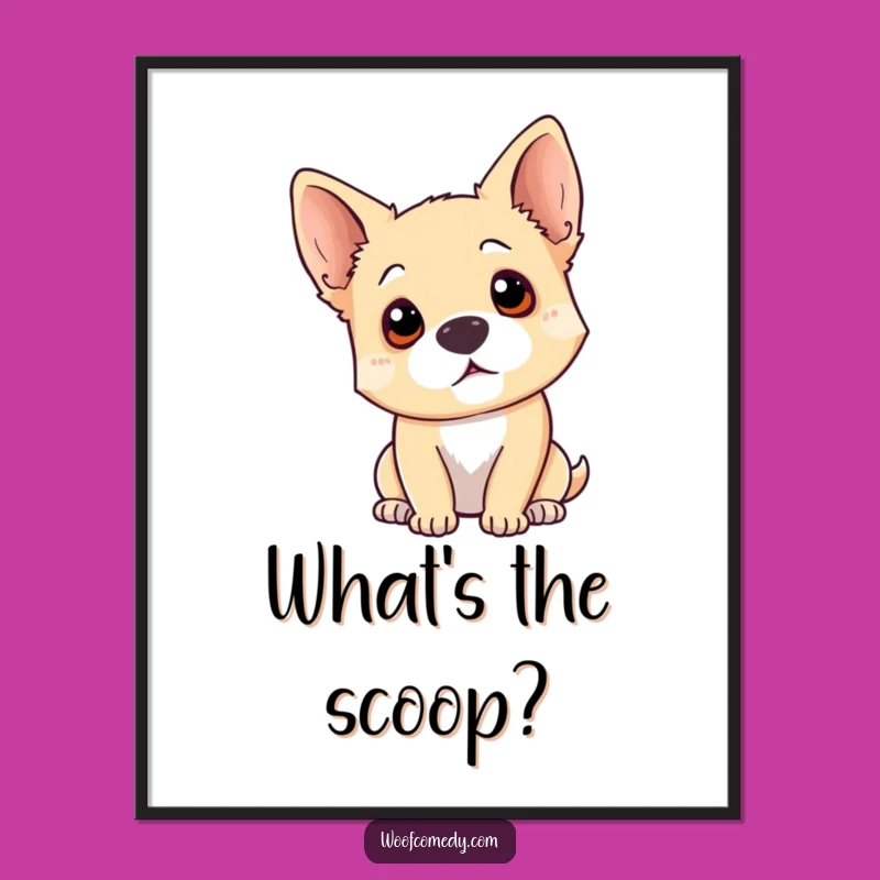 Funny Free Printable Wall Art: Curious Dog Pondering Life, Quirky Decor!