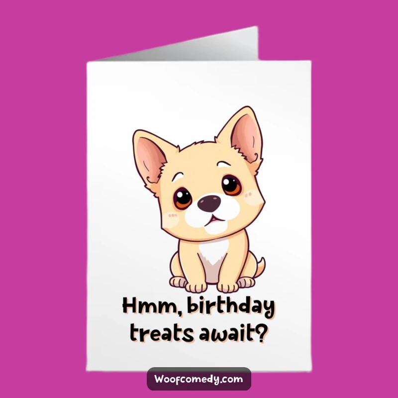Free Printable Birthday Card: Curious Dog Wonders About Your Gifts, LOL!