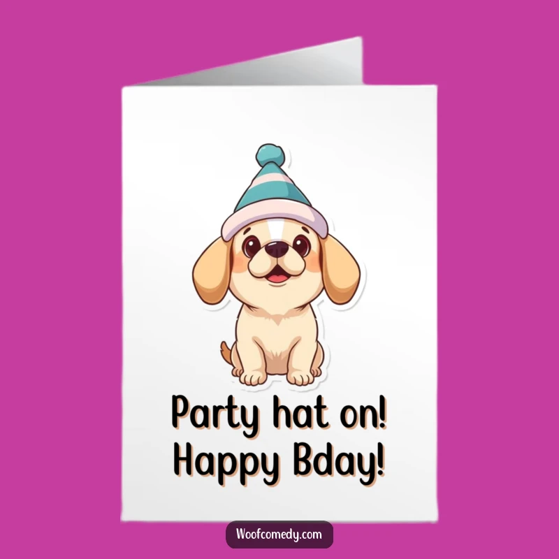 Free Printable Dog Birthday Card: Silly Hat Expectation for a Hilarious Celebration