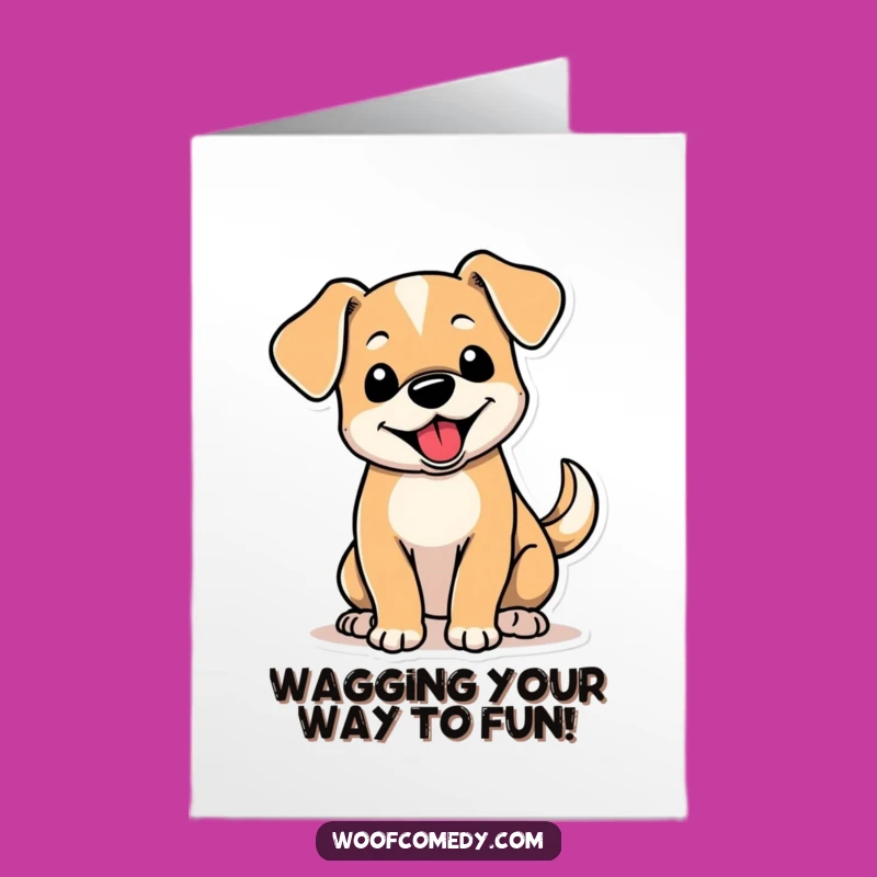 Free Printable Floppy Ear Dog Birthday Card: Wagging Tail Funny DIY Gift Downloadable