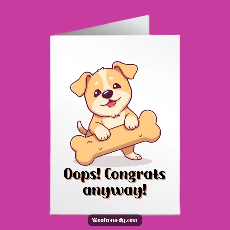 Free Printable Clumsy Dog Congratulations Card: Funny Tripping Graphic for a Downloadable Gift