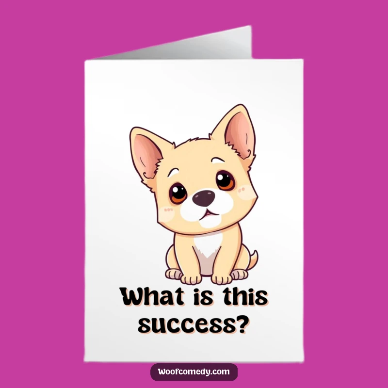 Free Printable Congrats Card: Curious Dog Wonders About Your Win, Downloadable!
