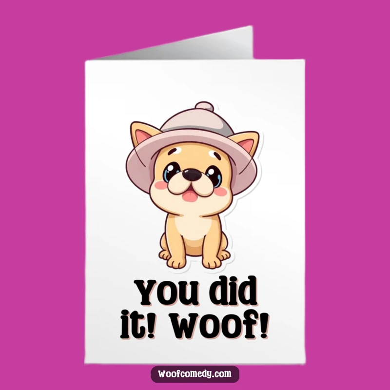 Free Printable Congrats Card: Silly Dog Surprise - Funny Downloadable Gift