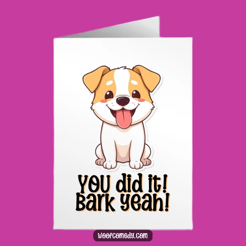 Free Printable Dog Congratulations Card: Happy Panting Pup for Your Big Achievement
