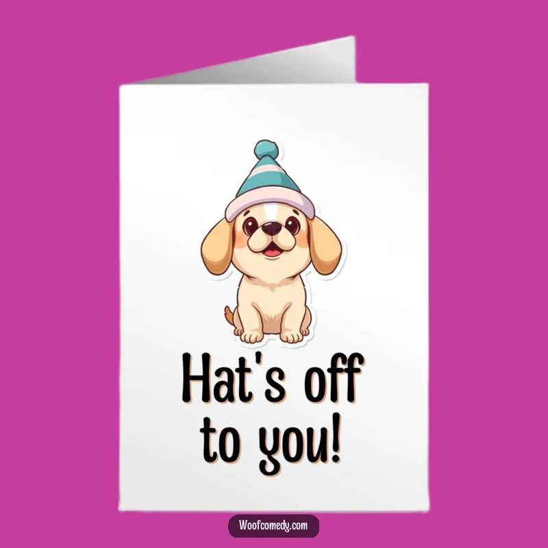 Free Printable Dog Congratulations Card: Silly Hat for Your Big Achievement