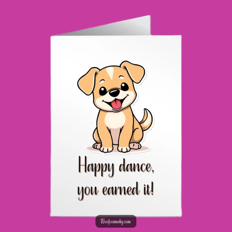 Free Printable Floppy Ear Dog Congrats Card: Wagging Tail Funny Downloadable Gift