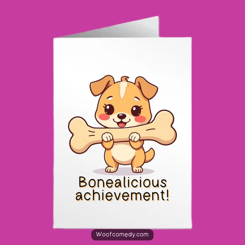 Free Printable Kawaii Dog Congrats Card: Proud Dog Celebrates Your Success!