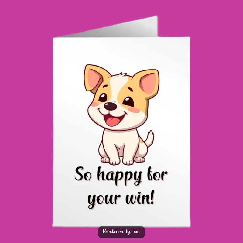 Free Printable Congrats Card: Happy Dog Wagging for Your Success, Downloadable!