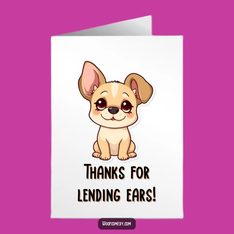 Free Printable Curious Dog Thank You Card: Floppy Ears, Funny Tilt Download