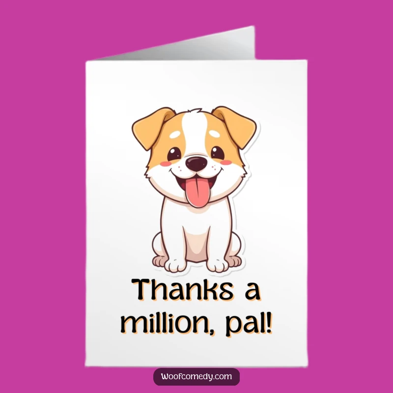 Free Printable Dog Thank You Card: Happy Panting Pup for Your Kindness