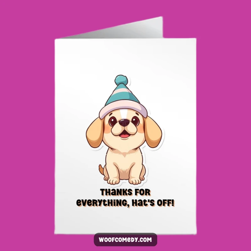 Free Printable Dog Thank You Card: Silly Hat for Your Big Thanks