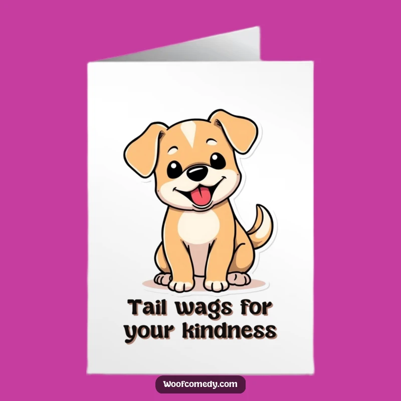 Free Printable Floppy Ear Dog Thank You Card: Wagging Tail Funny DIY Gift