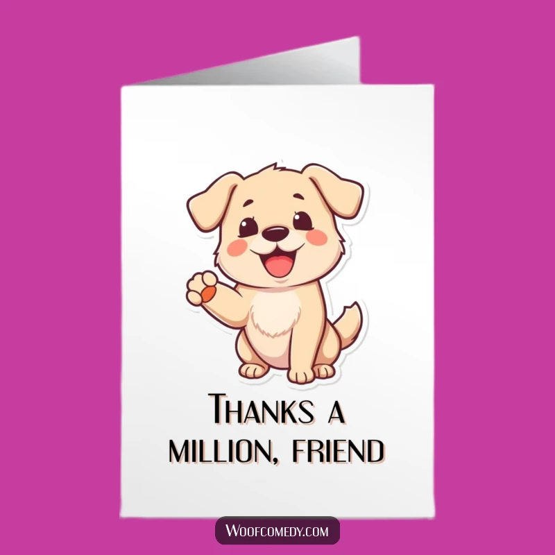 Free Printable Thank You Card: Happy Dog Barking, Grateful Downloadable
