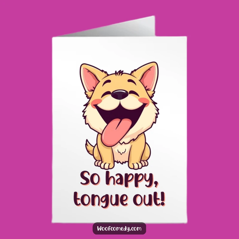 Free Printable Thank You Card: Happy Dog Grinning Thanks, Downloadable!