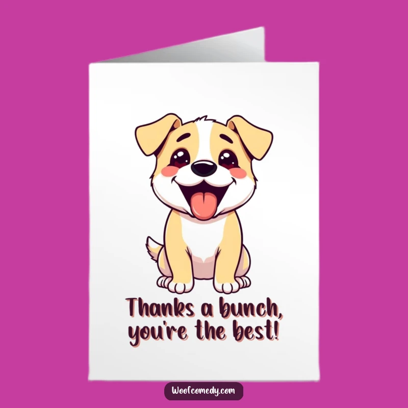 Free Printable Thank You Card: Excited Dog Shows Gratitude, Funny Downloadable Greeting!