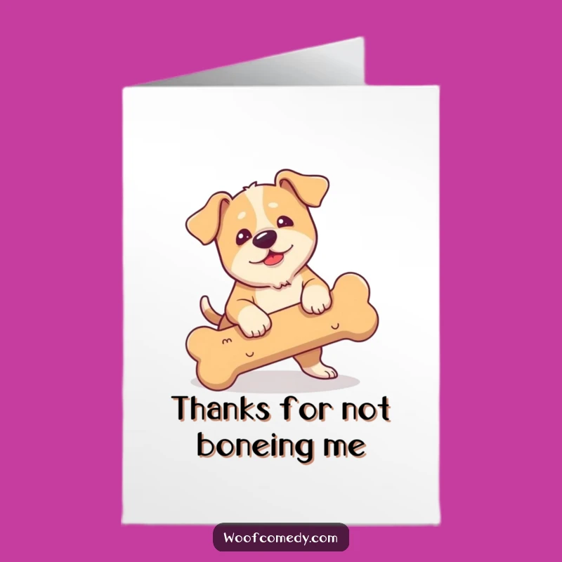 Free Printable Clumsy Dog Thank You Card: Funny Tripping Bone Graphic for a Downloadable Gift