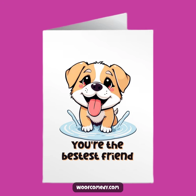 Free Printable Thank You Card: Happy Splashing Dog - Joyful Downloadable Gift