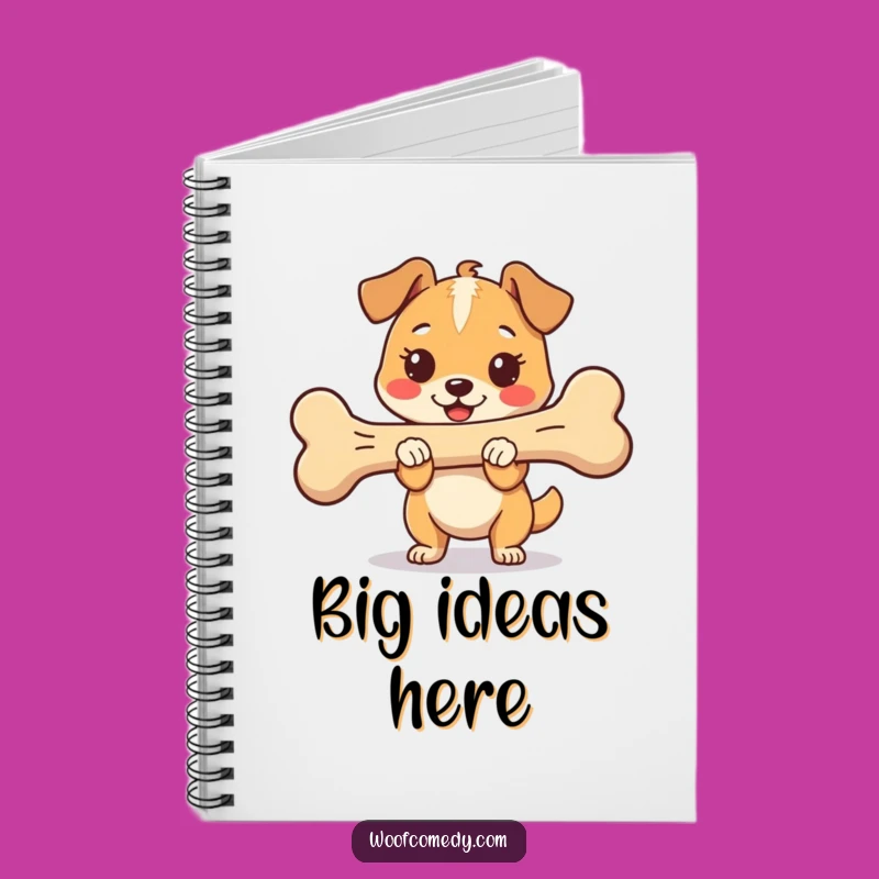 Funny Kawaii Dog Bone Notebook - Proud Happy Pup Journal for Ideas Gift