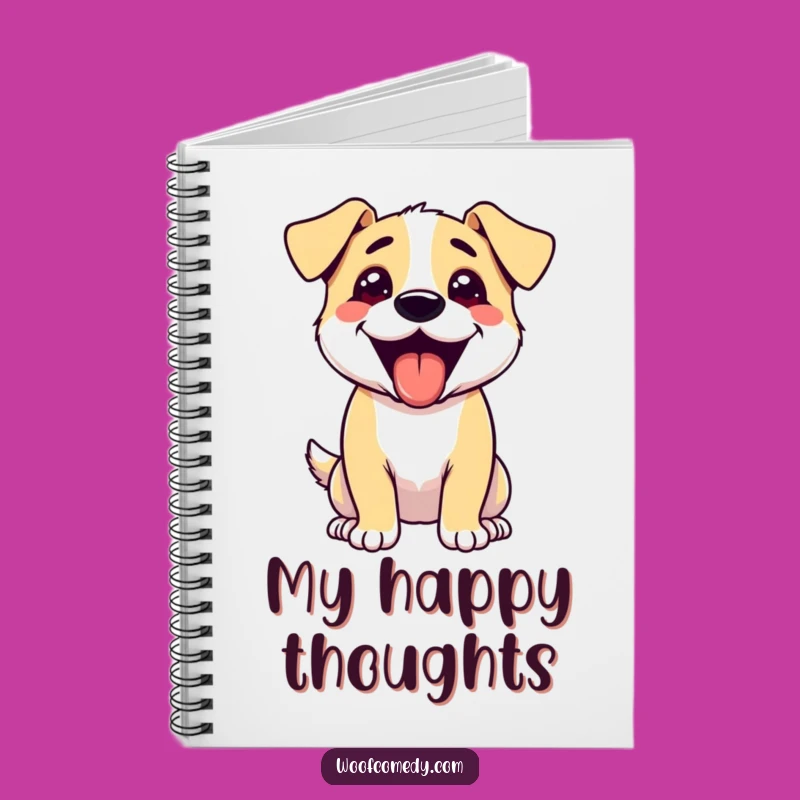 Funny Excited Dog Tongue Out Notebook - Happy Dog Journal Gift Idea