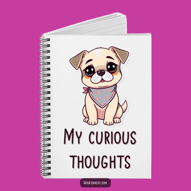 Funny Kawaii Dog Notebook: Jot Notes with a Curious Bandana Pup