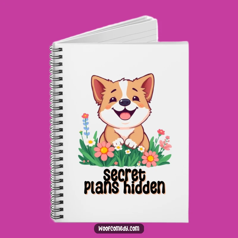 Funny Smiling Dog Flower Notebook: Joyful Digging Pup Journal for Creative Ideas