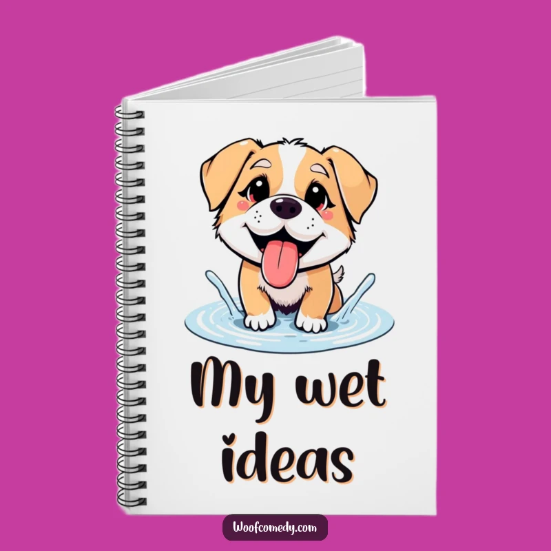 Funny Splashing Dog Notebook - Jot Down Joyful Thoughts