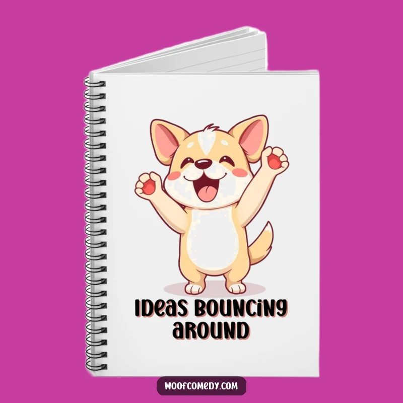 Funny Excited Dog Happy Dance Notebook - Journal Your Joyful Moments