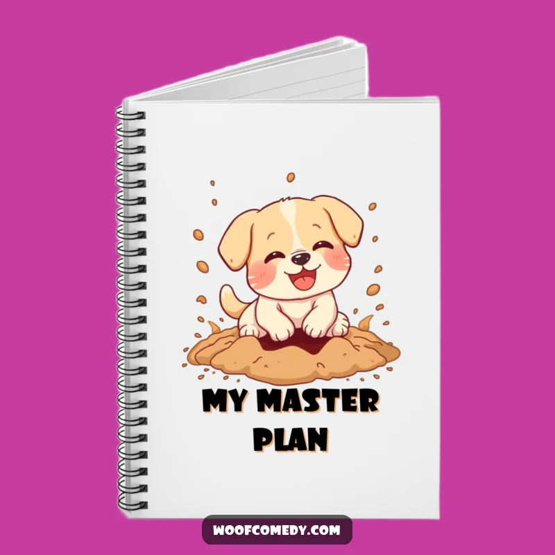 Funny Kawaii Dog Digging Notebook - Jot Down Hilarious Ideas!
