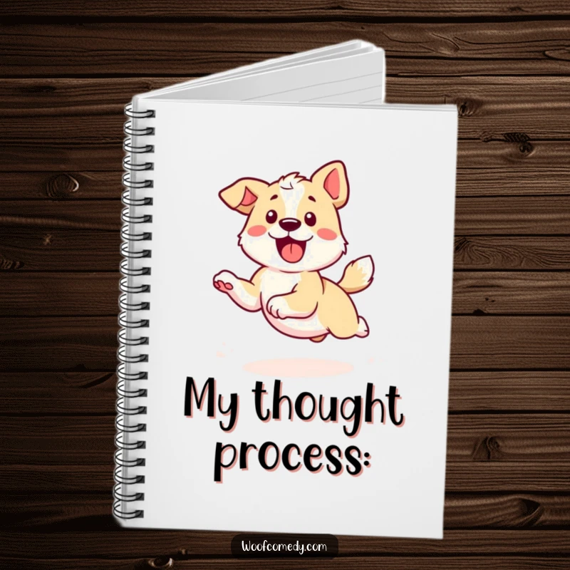 Funny Kawaii Dog Notebook: A kawaii dog in a funny, energetic spin, ready to capture your notes and doodles.