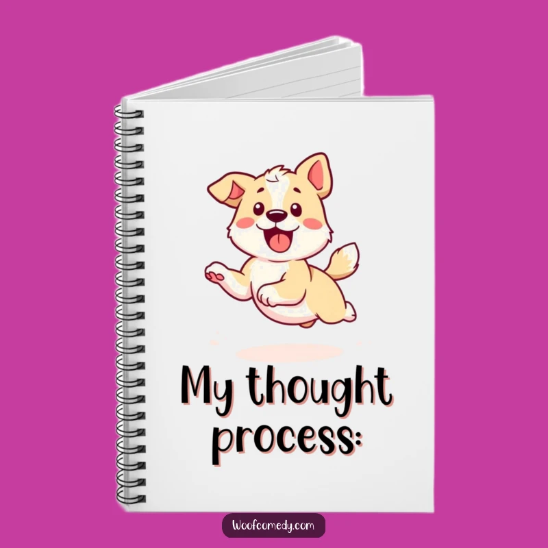 Funny Kawaii Dog Notebook - Tail Chasing Energy, Jot Down Fun