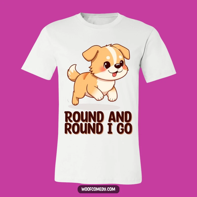 Funny Dog Chasing Tail T-Shirt: Hilarious Determined Canine tee, Perfect Gift!