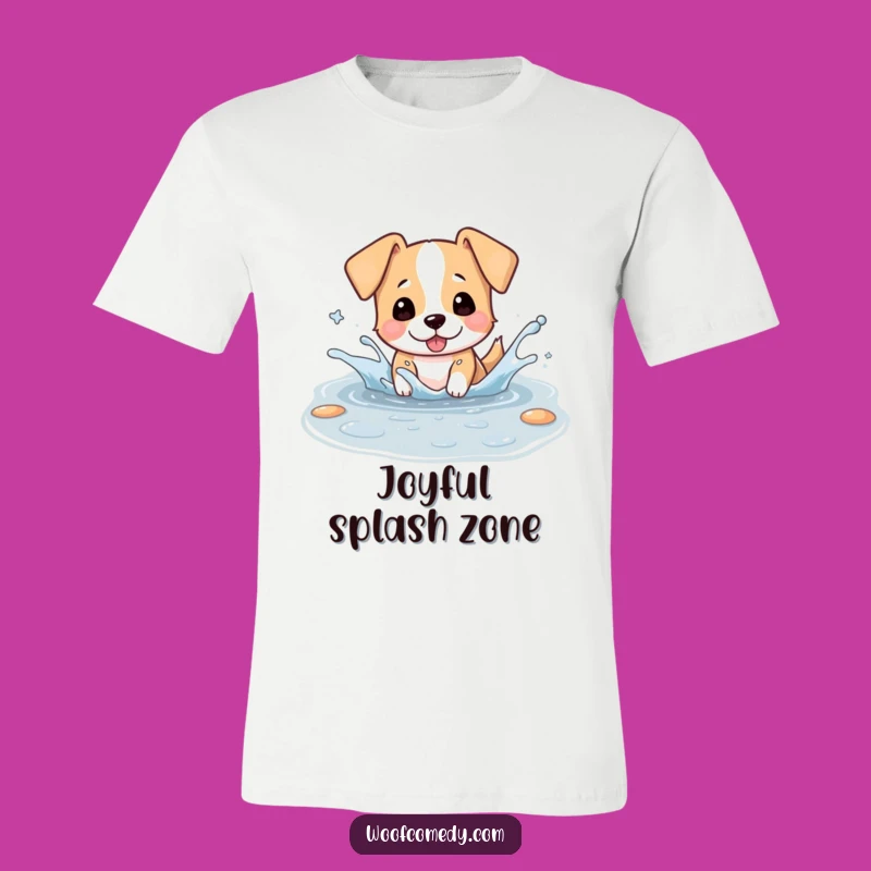 Funny Kawaii Dog Puddle T-Shirt - Splashy & Happy Tee!
