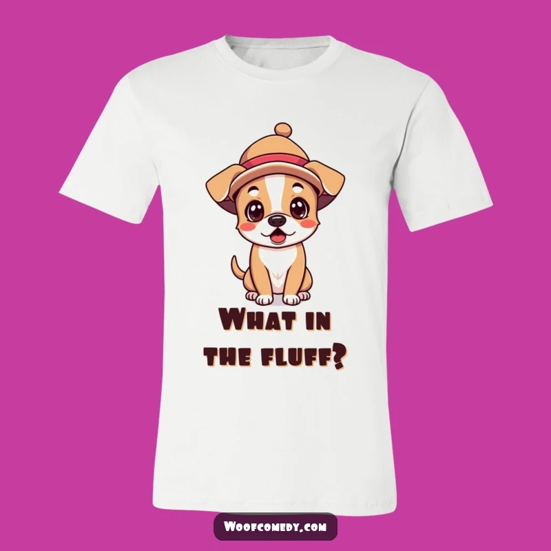 Funny Kawaii Dog T-Shirt - Silly Hat Surprise, Comfy Cotton Tee