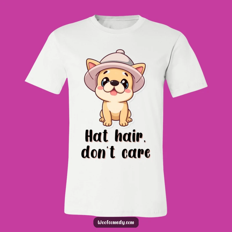 Funny Oversized Hat Dog T-Shirt - Hilarious Surprise Tee for Dog Lovers