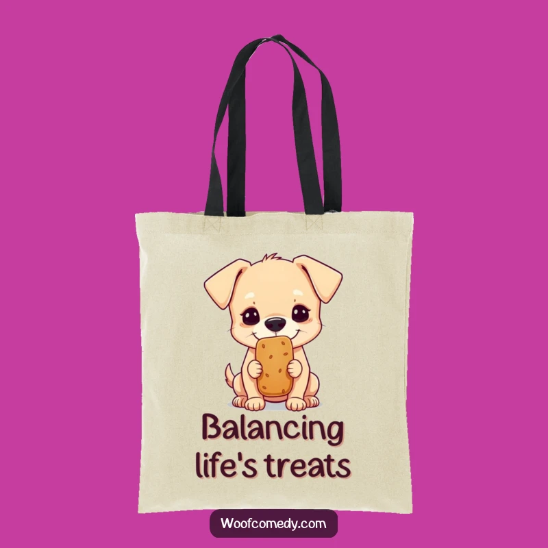 Funny Little Dog Balancing Treat Tote Bag - Chic and Hilarious Accessory