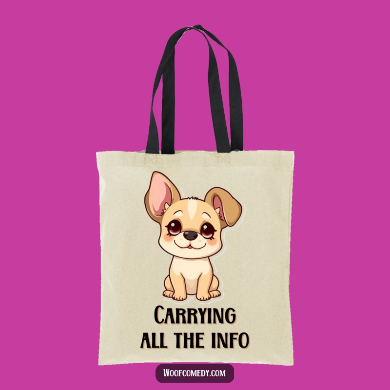 Funny Floppy Ear Dog Tote Bag - Curious Pup Accessory Gift