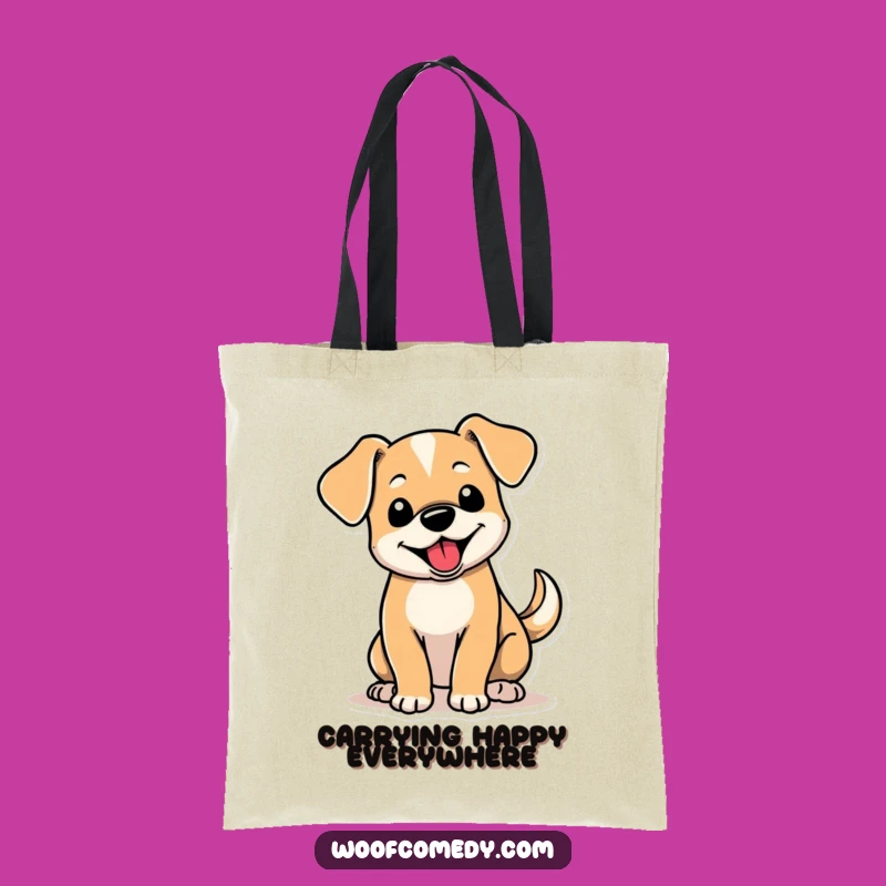 Funny Floppy Ear Dog Tote Bag: Cute Wagging Tail Pup Carry-All for Everyday Fun