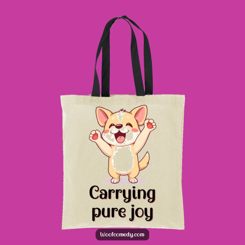 Funny Excited Dog Happy Dance Tote Bag - Carry Your Joyful Vibes