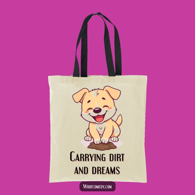 Funny Dog Digging Tote Bag: Carry Your Love for Mess