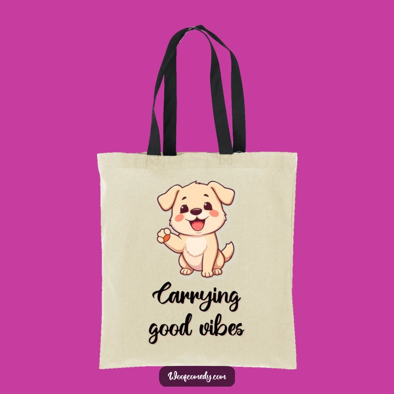Funny Dog Greeting Tote Bag: Stylish, Cheerful Canine Accessory, Ideal Gift!