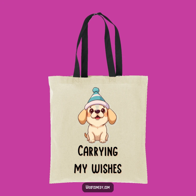 Funny Dog Hat Tote Bag: Carry Charm, Hilarious Art, Perfect Gift